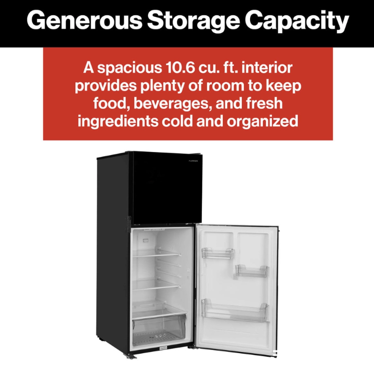 Furrion 2024120714 12V DC RV Fridge– 10.6 Cu. Ft. Dual Door