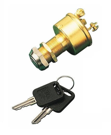 Sea Dog 420350-1 Brass Three-Position Ignition Key Switch