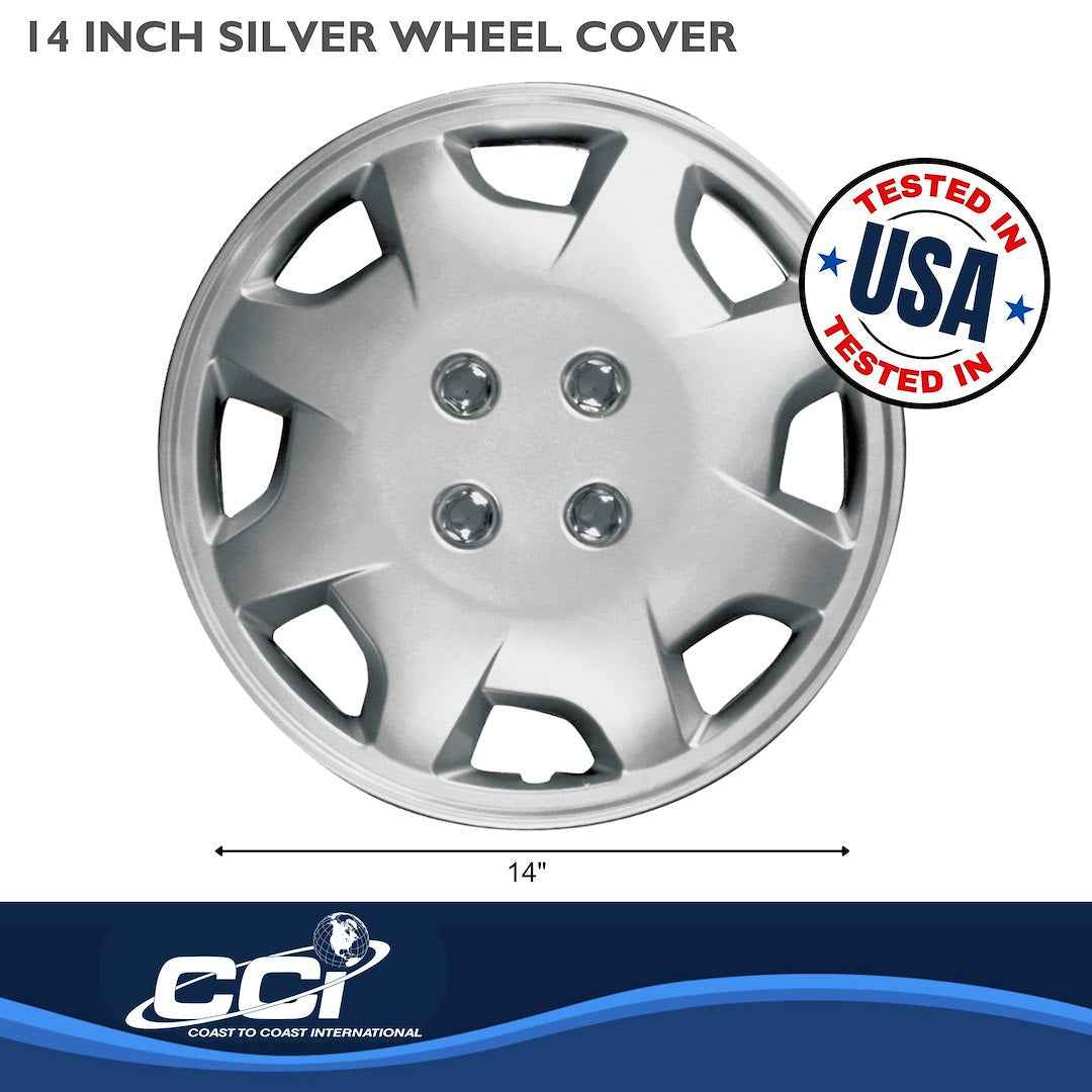 Coast To Coast 12414S 14-Inch Silver 8-Spoke Wheel Covers