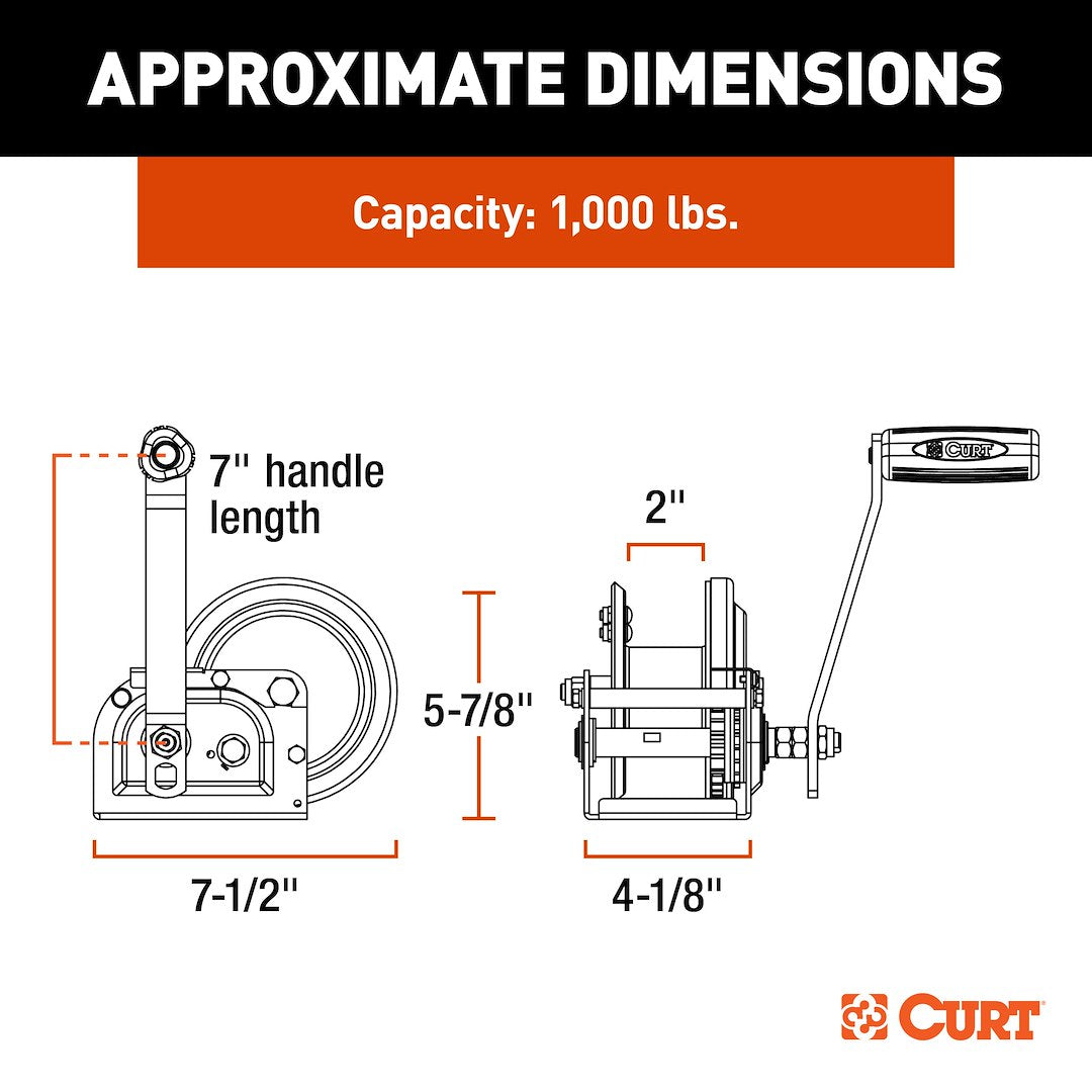 CURT 29610 1,000-Pound Manual Brake Winch - image 3
