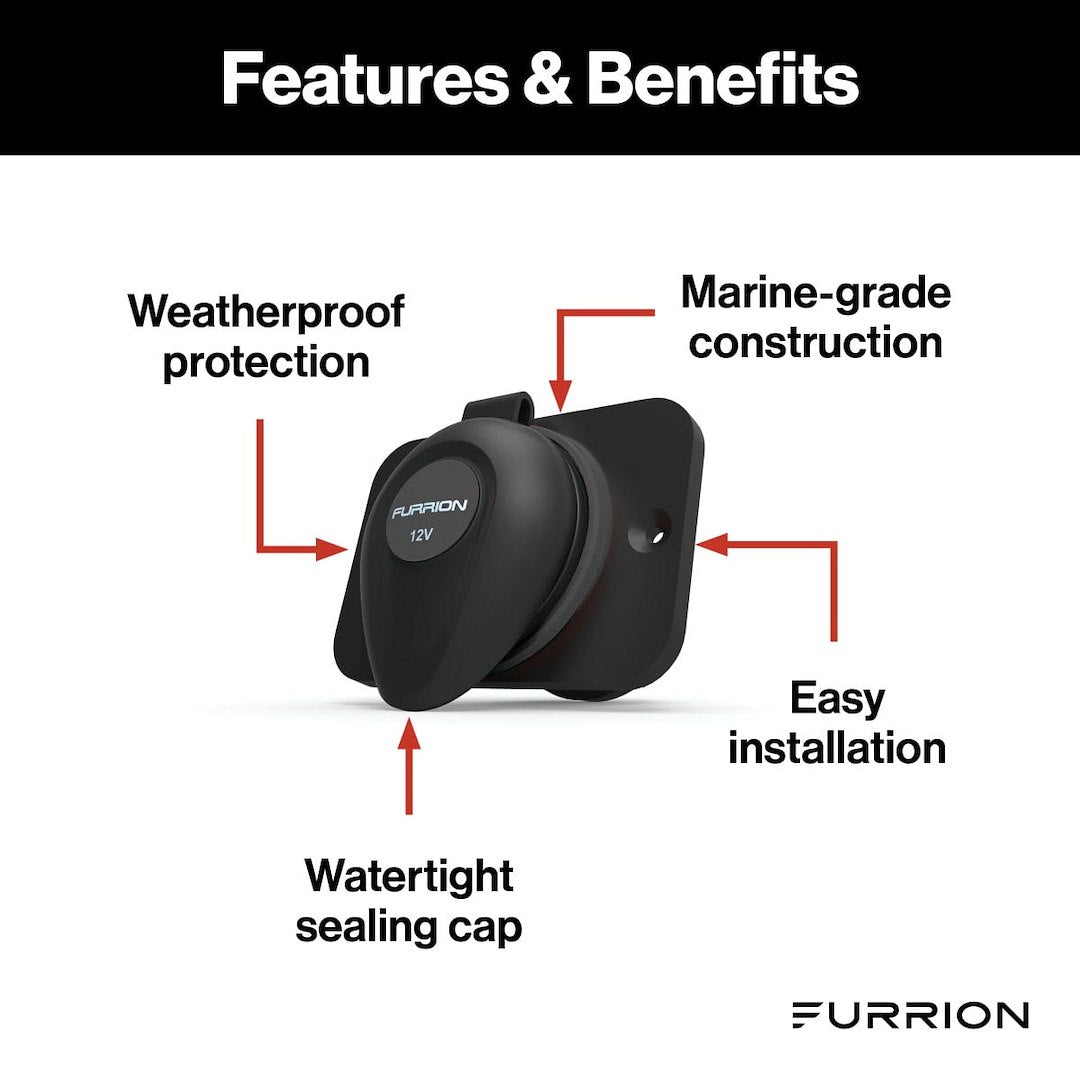 Furrion LLC F12vr-am Receptacle (2021123536) – Color: Black