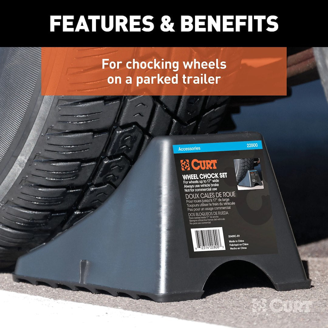 CURT Wheel Chock (22800) – Length: 8-1/4 Inch