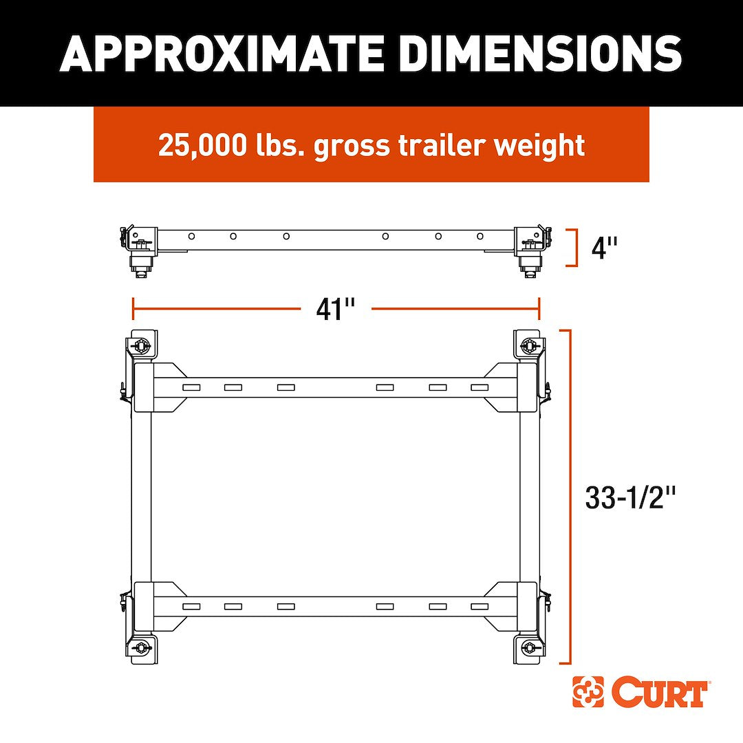 Curt 16042 Fifth Wheel Trailer Hitch Rail Adapter - image 3