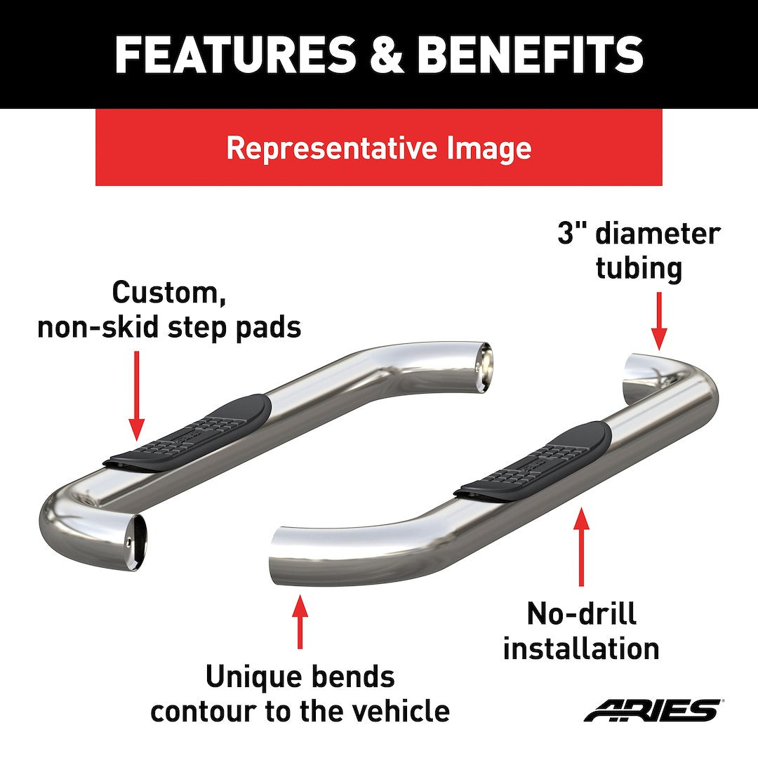Aries With Surface Steps Round Nerf Bar 204044-2 - image 4