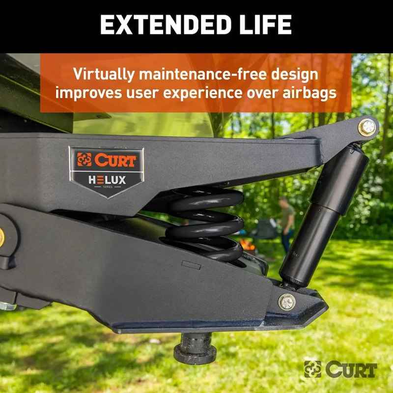 CURT 2024044569 Helux Air-Ride Gooseneck Fifth Wheel Trailer Hitch Pin Box
