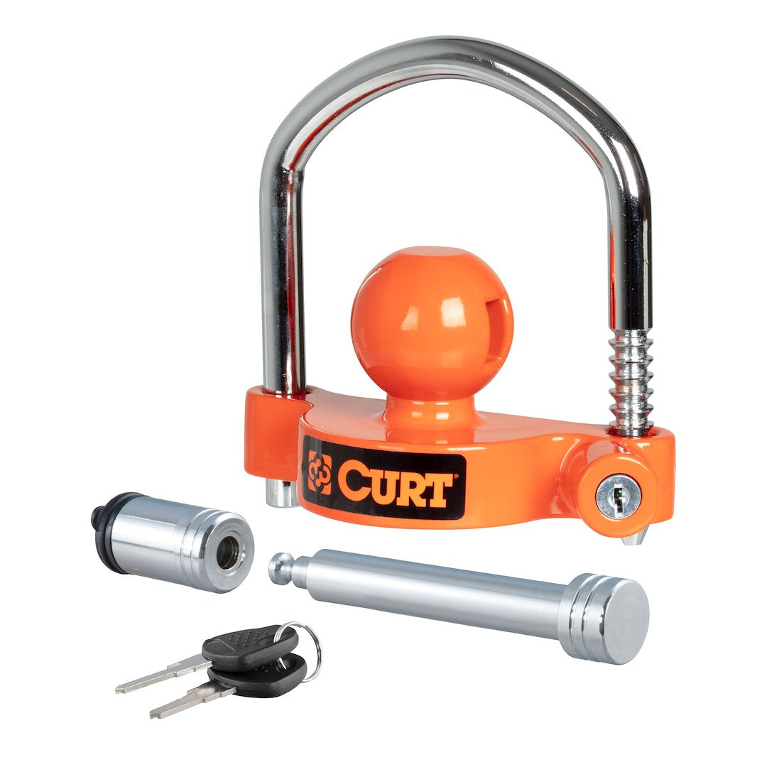 CURT 23092 Orange Ball-and-Clamp Coupler Lock - image 1