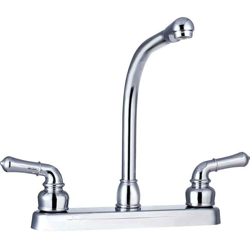 RV Kitchen Faucet – 10" Hi-Rise Spout, 8" Deck Mount, Chrome