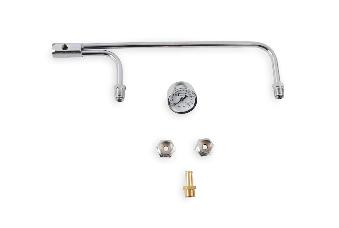 Mr. Gasket 1559 Chrome Fuel Line with Pressure Gauge