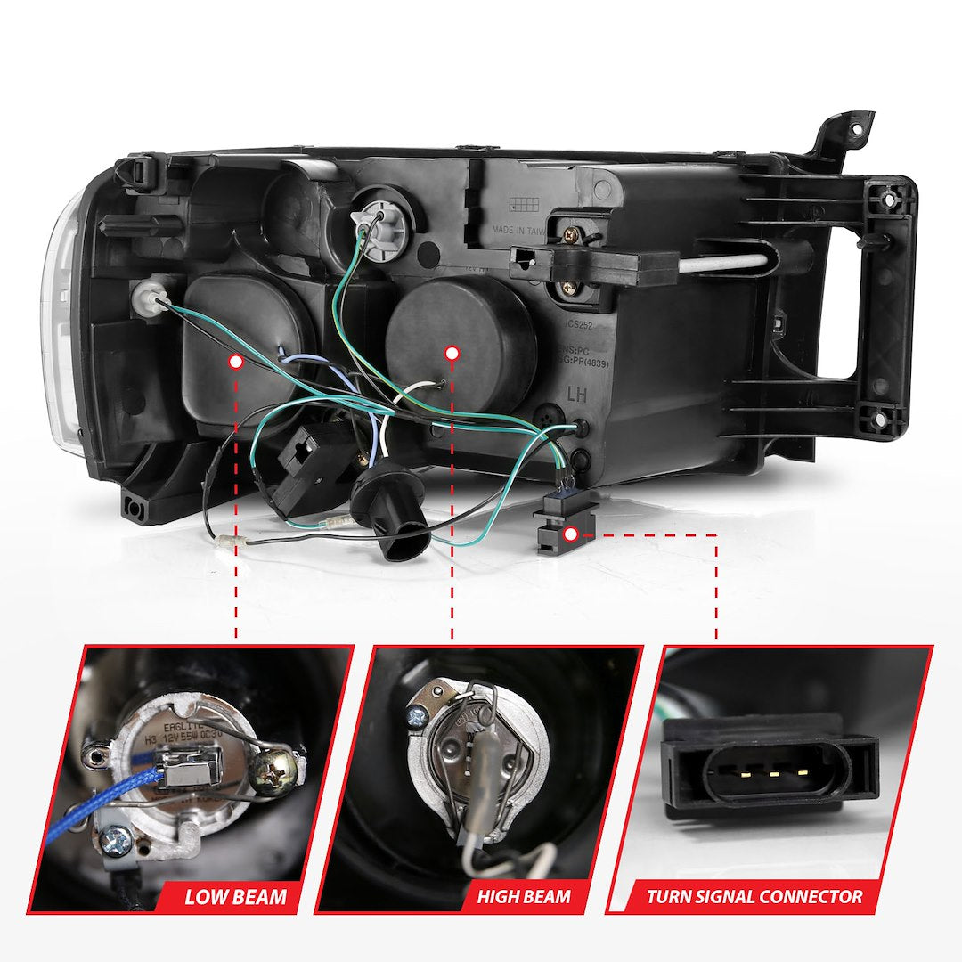 ANZO USA Projector Beam Halogen Sealed Beam Headlight Assembly 111490 - image 3