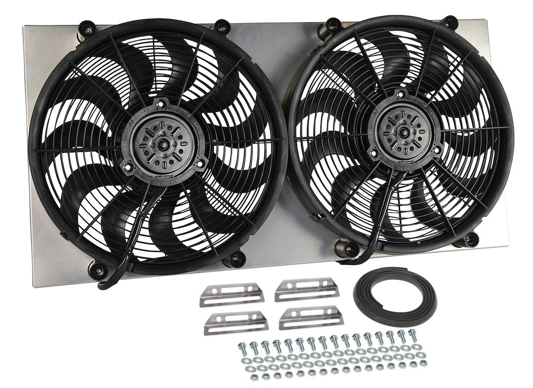 Derale 16843 Dual 17-Inch Cooling Fans with Aluminum Shroud - image 1