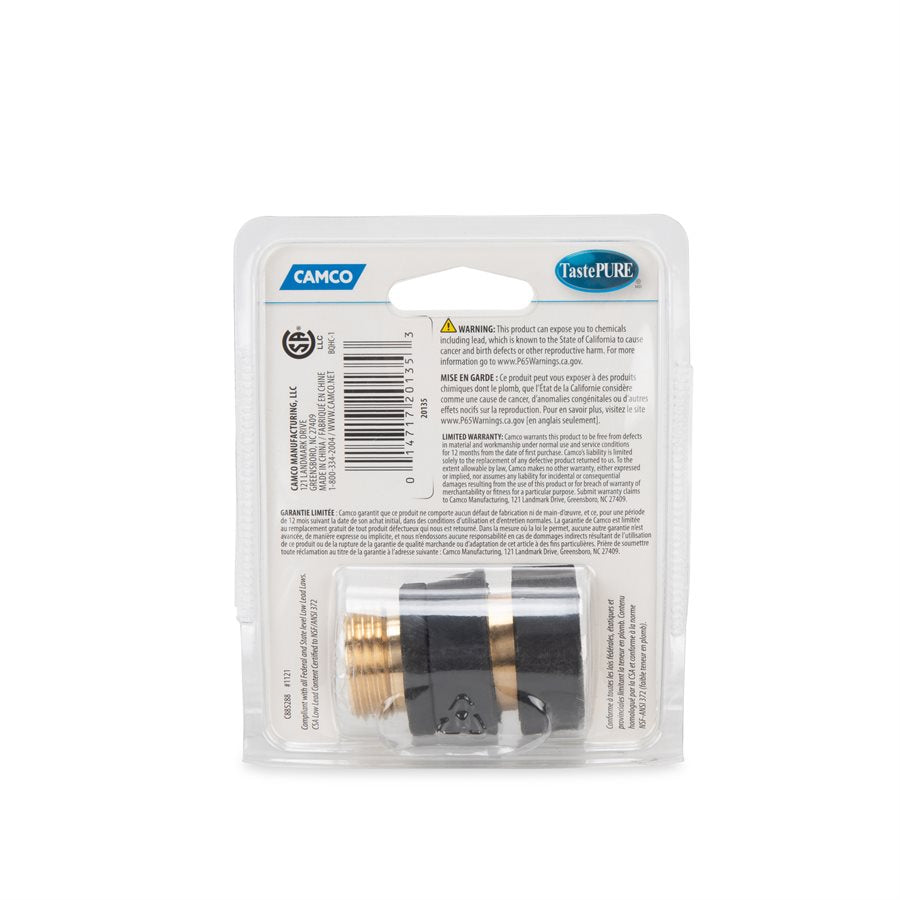 Camco Fresh Water Hose Connector (20135) – End Size1: 3/4 Inch Mpt