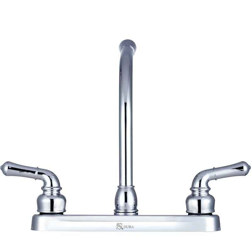 RV Kitchen Faucet – 10" Hi-Rise Spout, 8" Deck Mount, Chrome