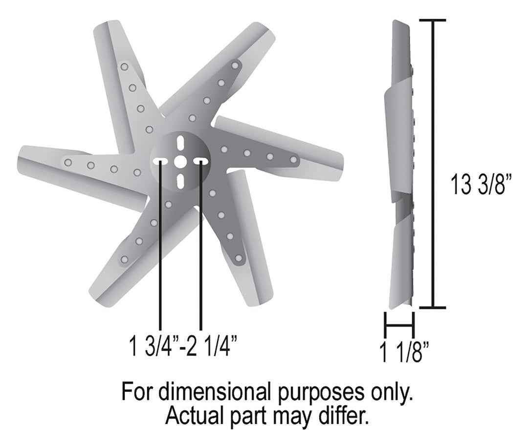 Derale 19113 Six-Blade Stainless Mechanical Flex Fan