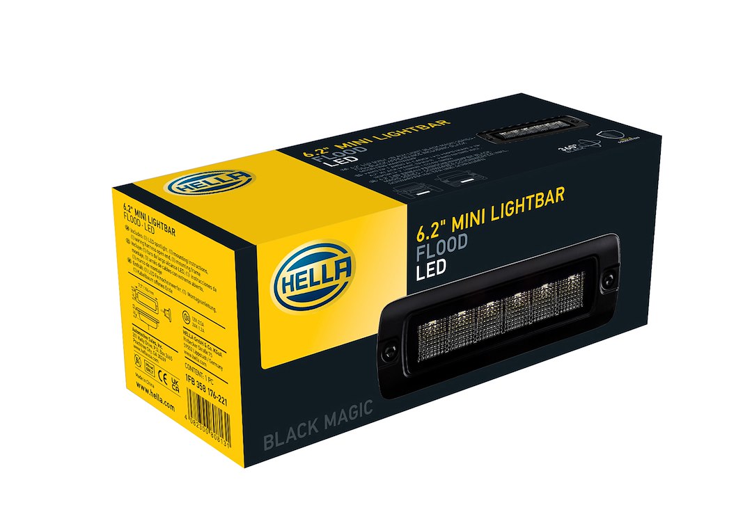 Hella 358176221 Black Magic 7-3/4-Inch LED Flood Light Bar
