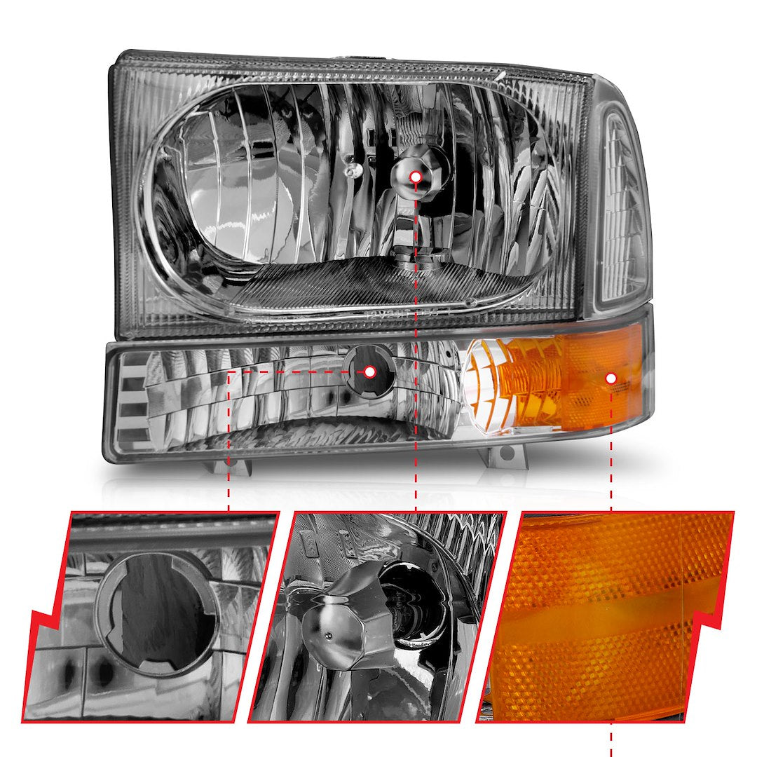 ANZO USA Crystal Clear Reflector Beam Halogen Sealed Beam Headlight Assembly 111081 - image 4