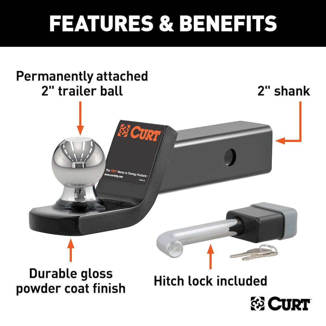 Curt 45141 Trailer Hitch Ball Mount - image 2