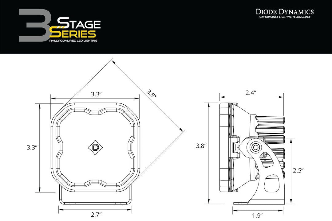 Diode Dynamics Dd6886p White LED Flood/Spot Pod Pair