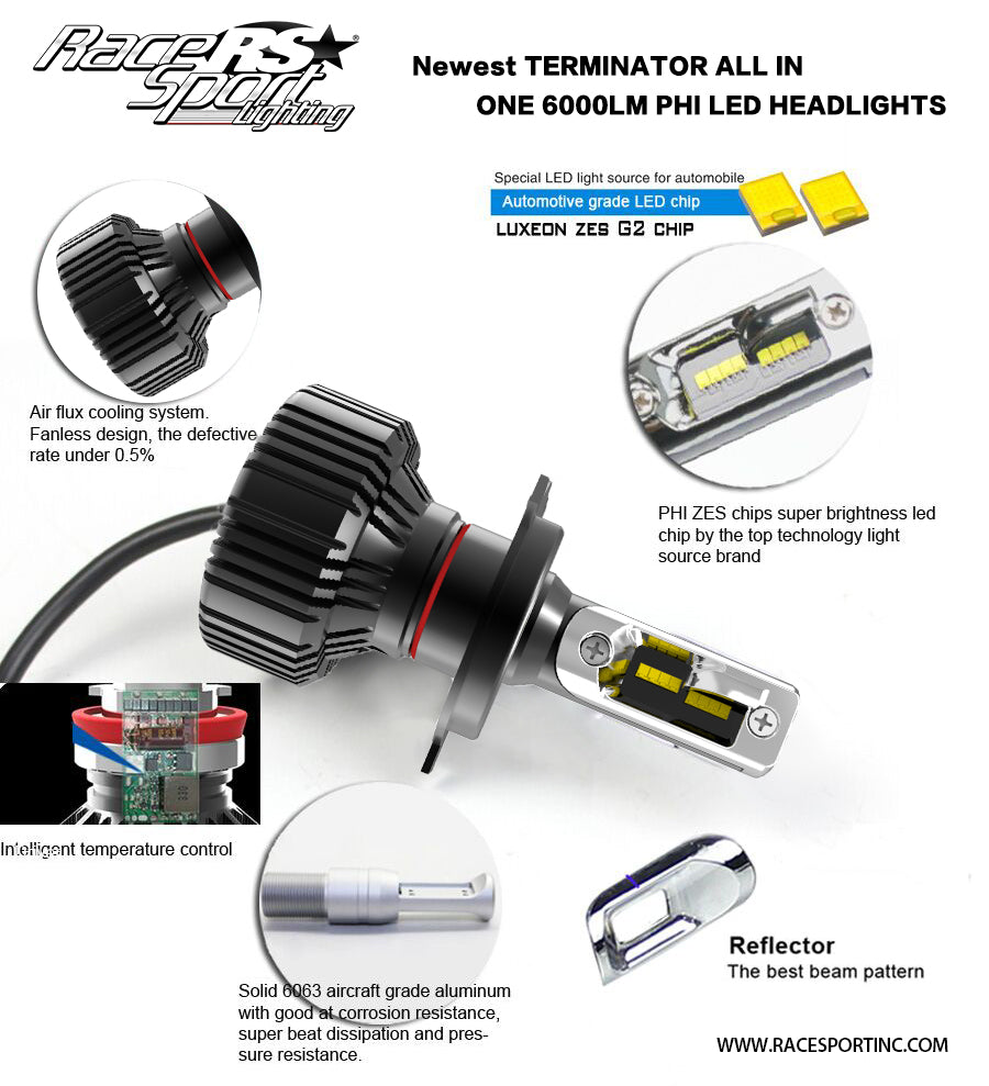 Race Sport Lighting 9007tled Headlight Bulb - image 9