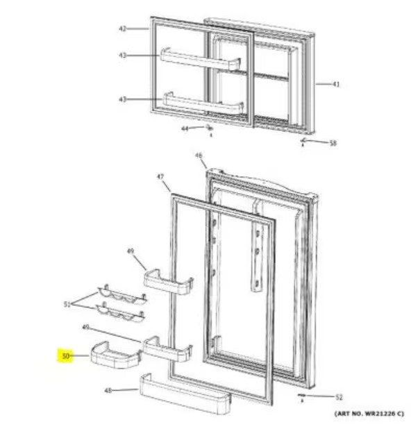 GE WR71X32549 Refrigerator Gallon Door Bin – White Lower Door Shelf