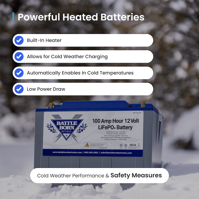 Battle Born Lithium Deep Cycle Heated Battery BB10012H Group 31 12V 100Ah RV