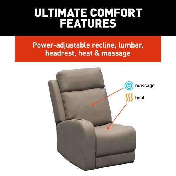Thomas Payne Seismic Theater Right-Hand Recliner – Driftwood – 2024044196