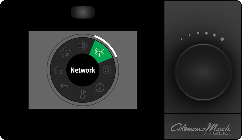 Coleman-Mach Programmable Wall Thermostat – WiFi, 12V DC, Heat/Cool Control, Black