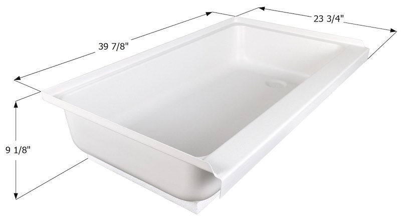 Icon 15445 SP2440RHD 39-7/8" x 23-3/4" RV Shower Pan with Right-Hand Drain