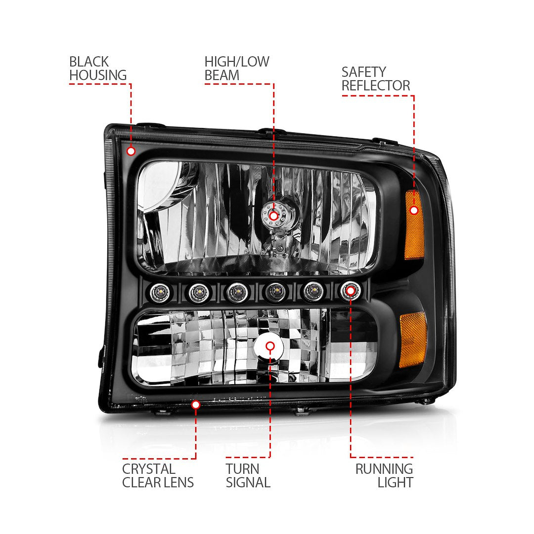 ANZO USA Crystal Clear Reflector Beam Halogen Sealed Beam Headlight Assembly 111106 - image 6
