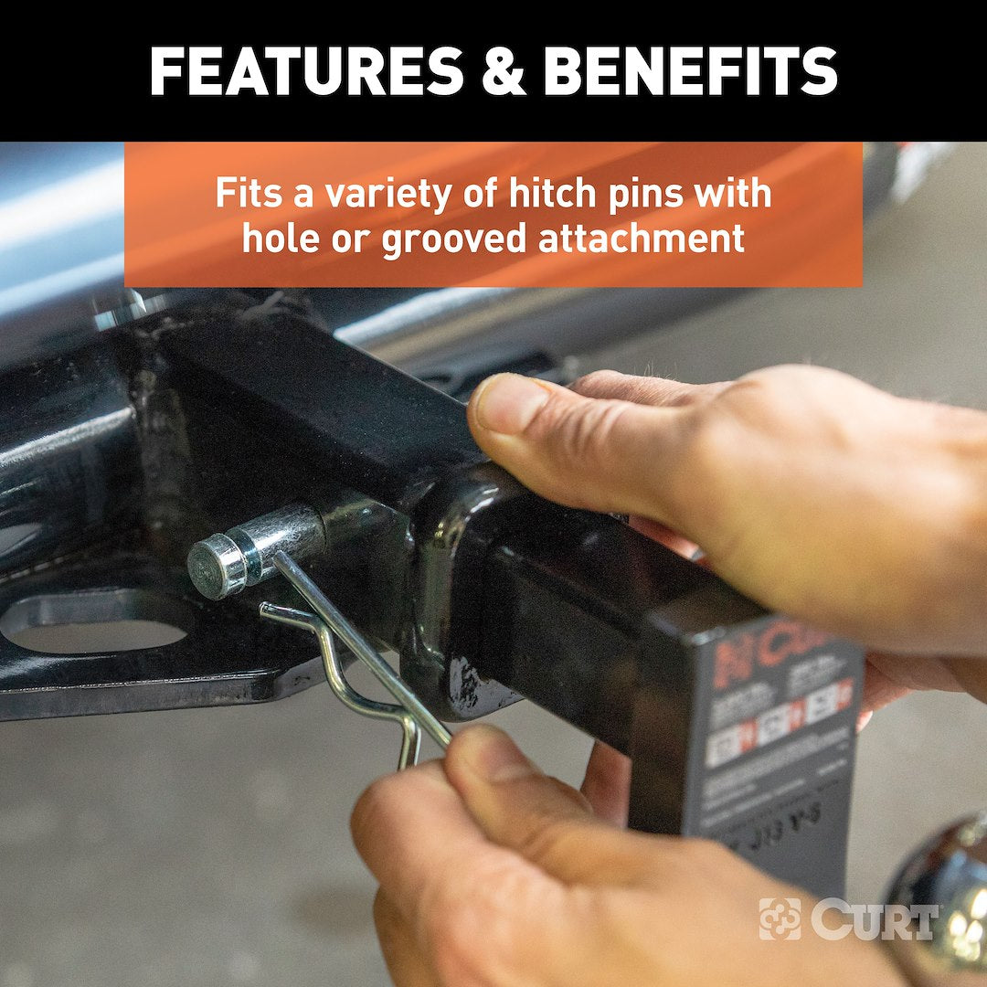 CURT Trailer Hitch Pin Clip (21600) – Length (In): 3-1/4 Inch