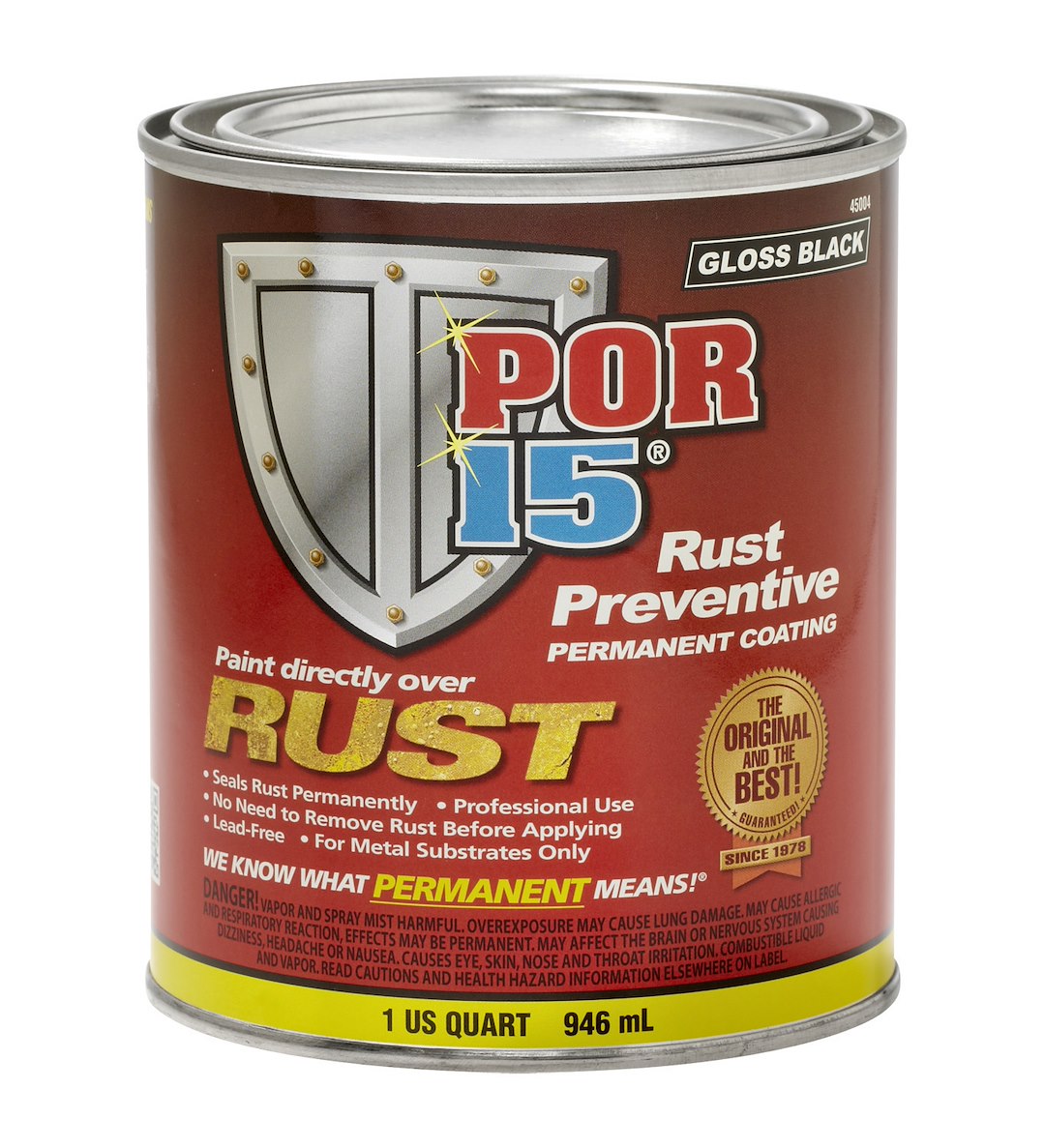 POR-15 45004 Black Rust-Preventive Coating, Quart
