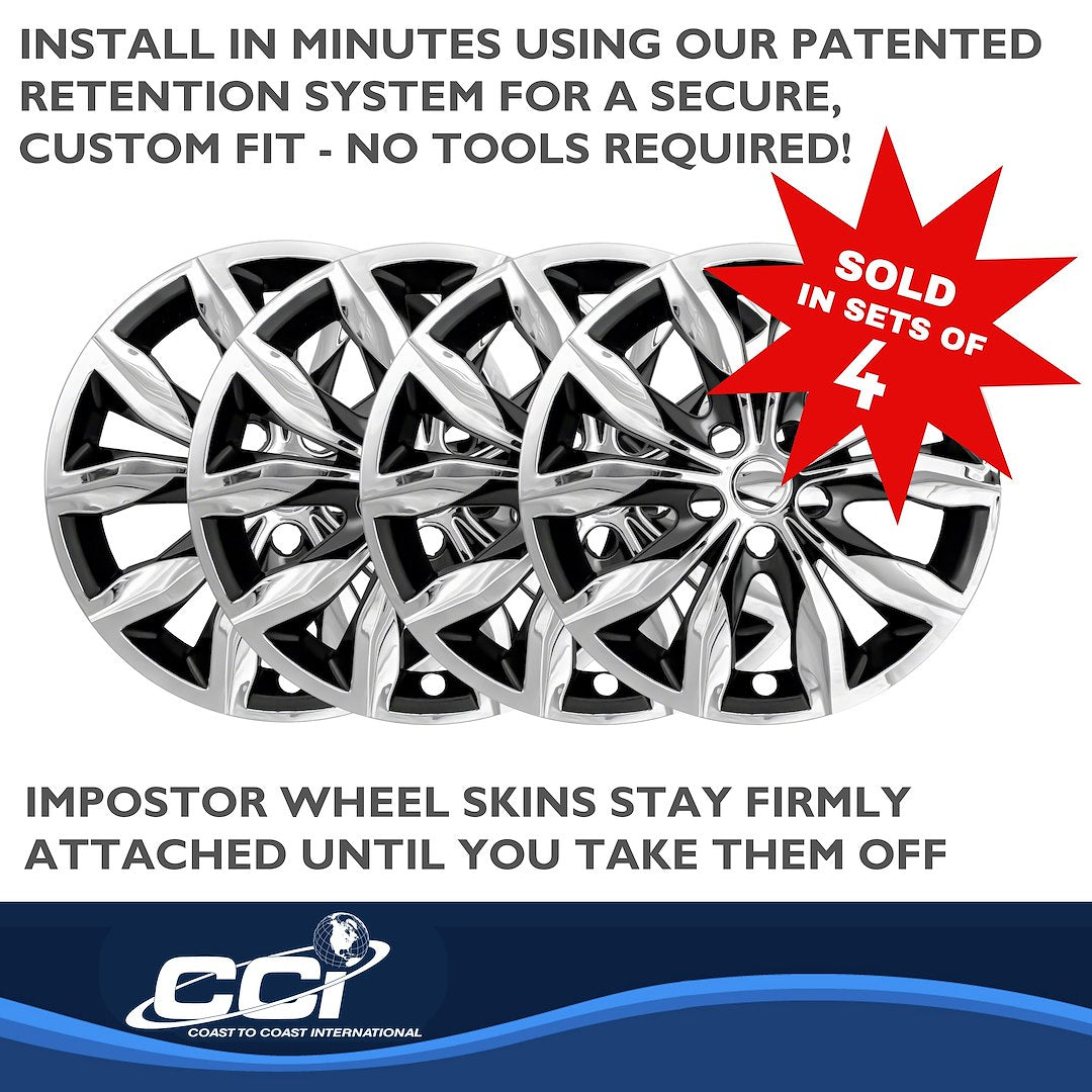 Coast To Coast IMP440CC Chrome/Charcoal Malibu Wheel Skins - image 5