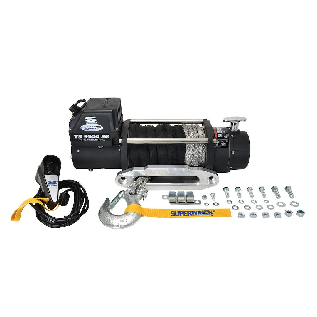 Superwinch 1595201 Tiger Shark 9,500-lb Synthetic Rope Winch