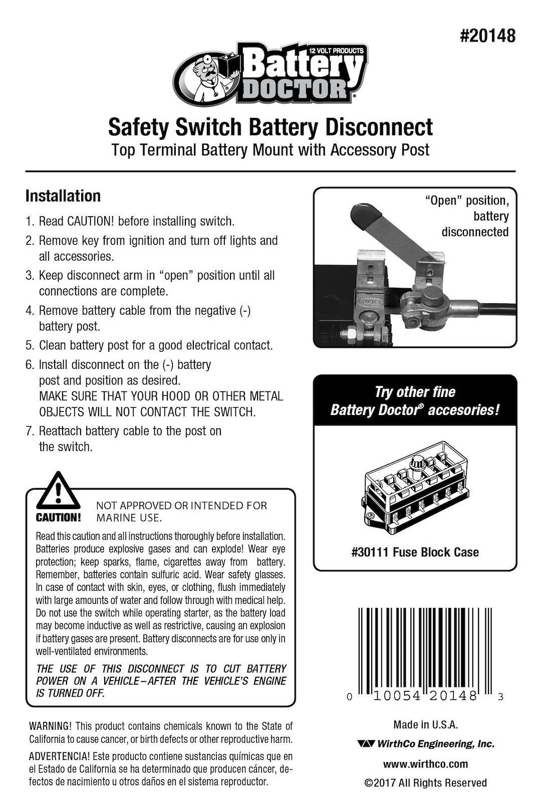 Wirthco 20148 Battery Disconnect Switch - image 3