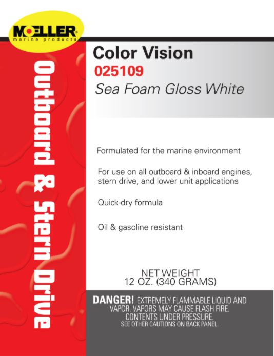 MOELLER Marine Products 12 Ounce Sea Foam Gloss White Engine (025109)