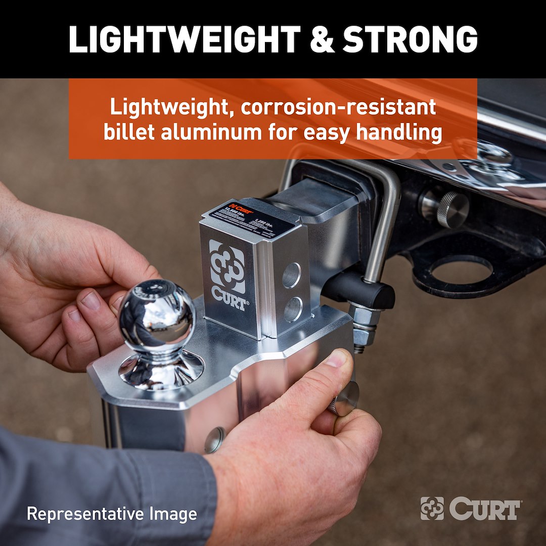 CURT 2 Inch/ 2-5/16 Inch Trailer Hitch Ball Mount (45363)
