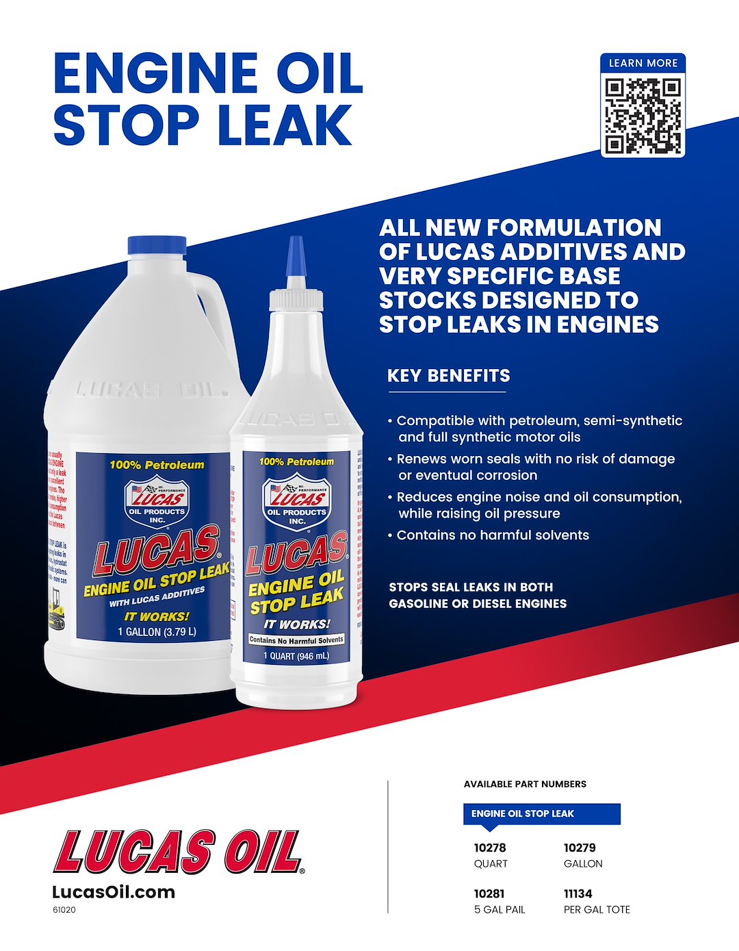 Lucas Oil 10278 Engine Oil Stop Leak, Quart