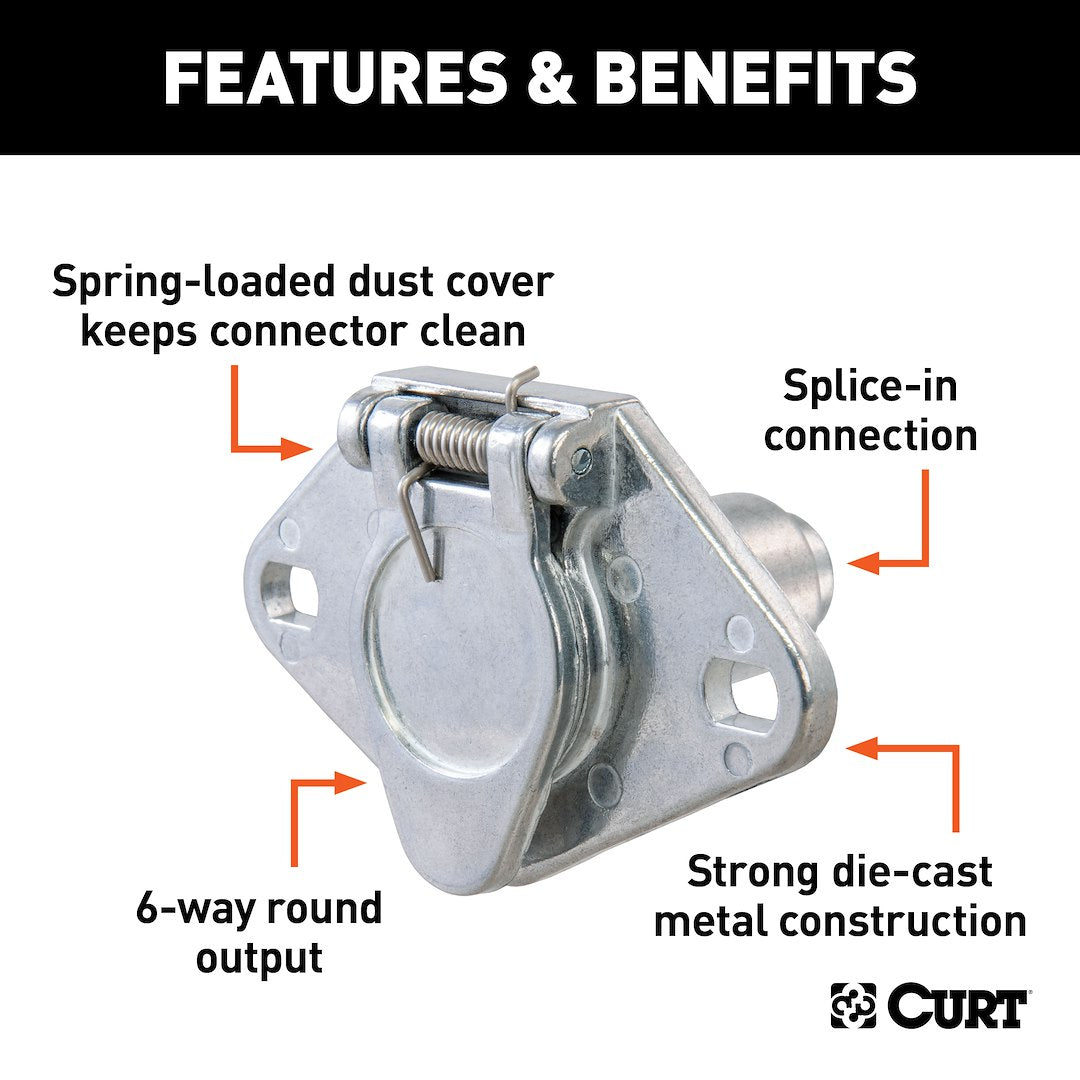 CURT Semi-universal 6 Pin Trailer Wiring Connector (58091)
