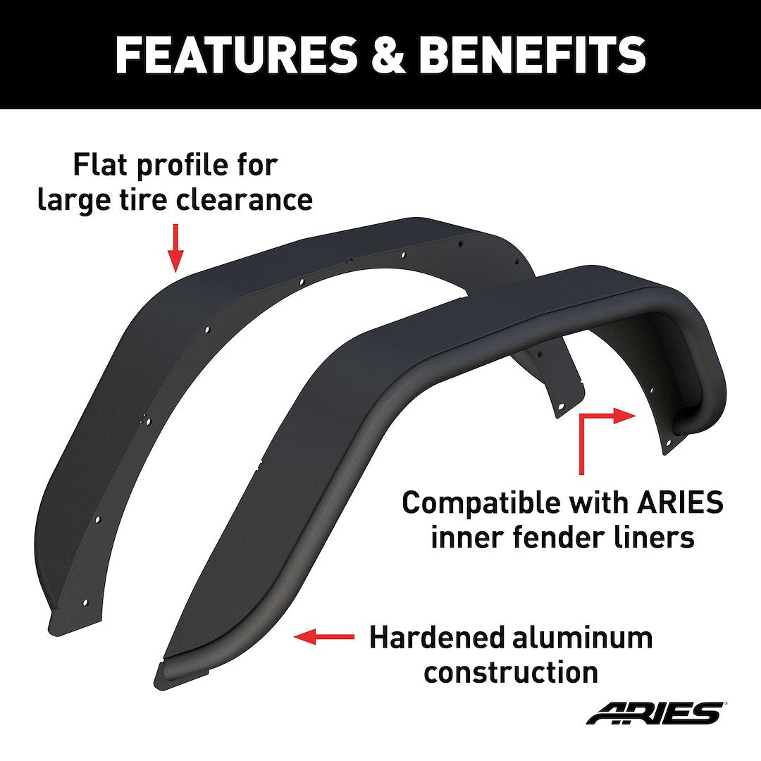 Aries Non-Exposed Fasteners Fender Flare 2500213 - image 3