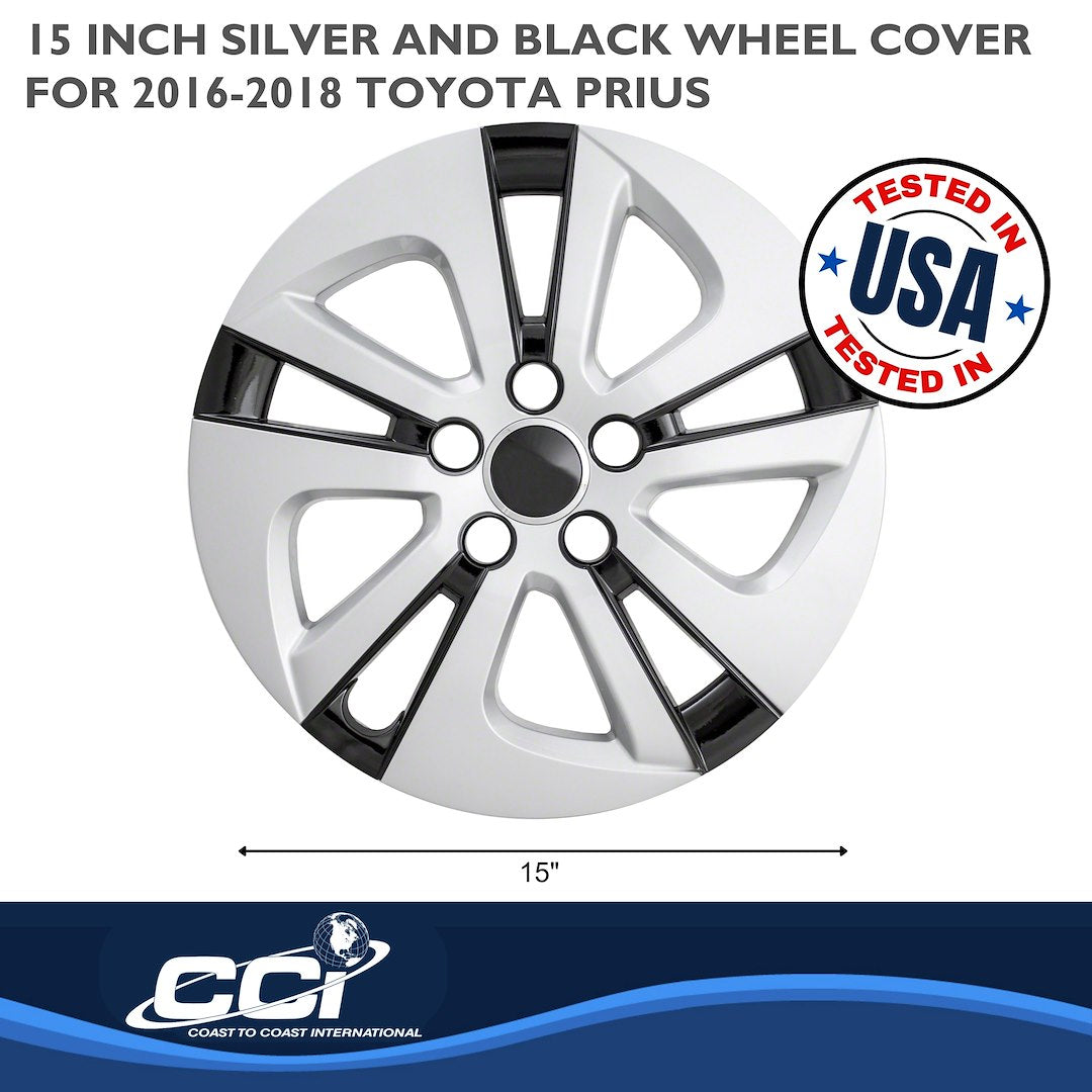 Coast To Coast 51615SB Prius Silver/Black Wheel Covers - image 2