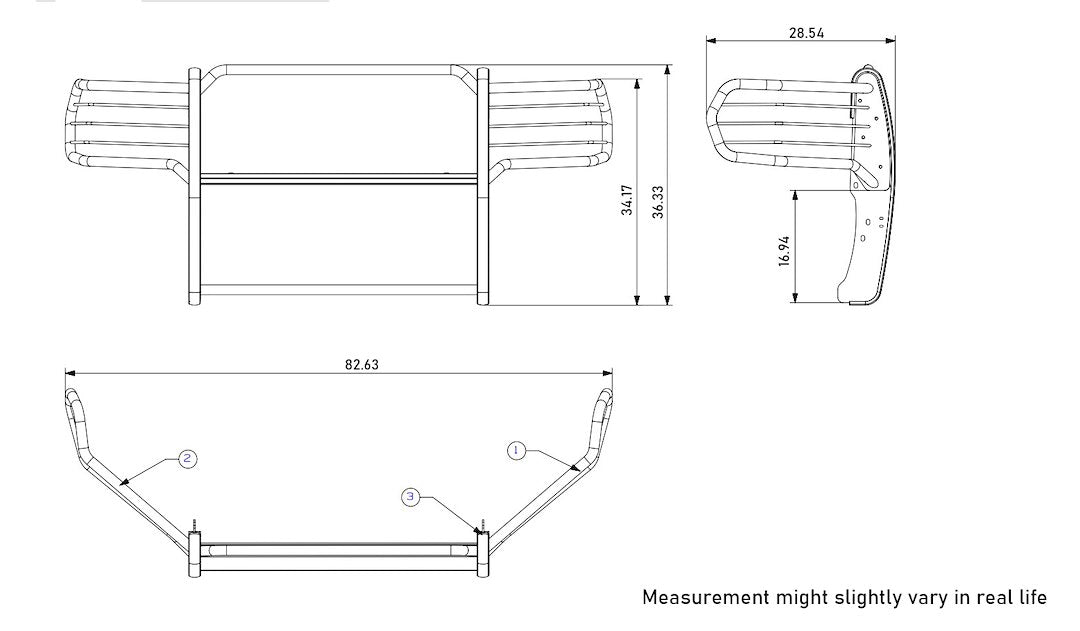 Black Horse Offroad Stainless Steel Grille Guard 17DG113MSS - image 7