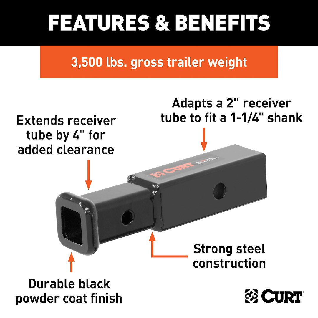 Curt 45770 Trailer Hitch Receiver Tube Adapter - image 2
