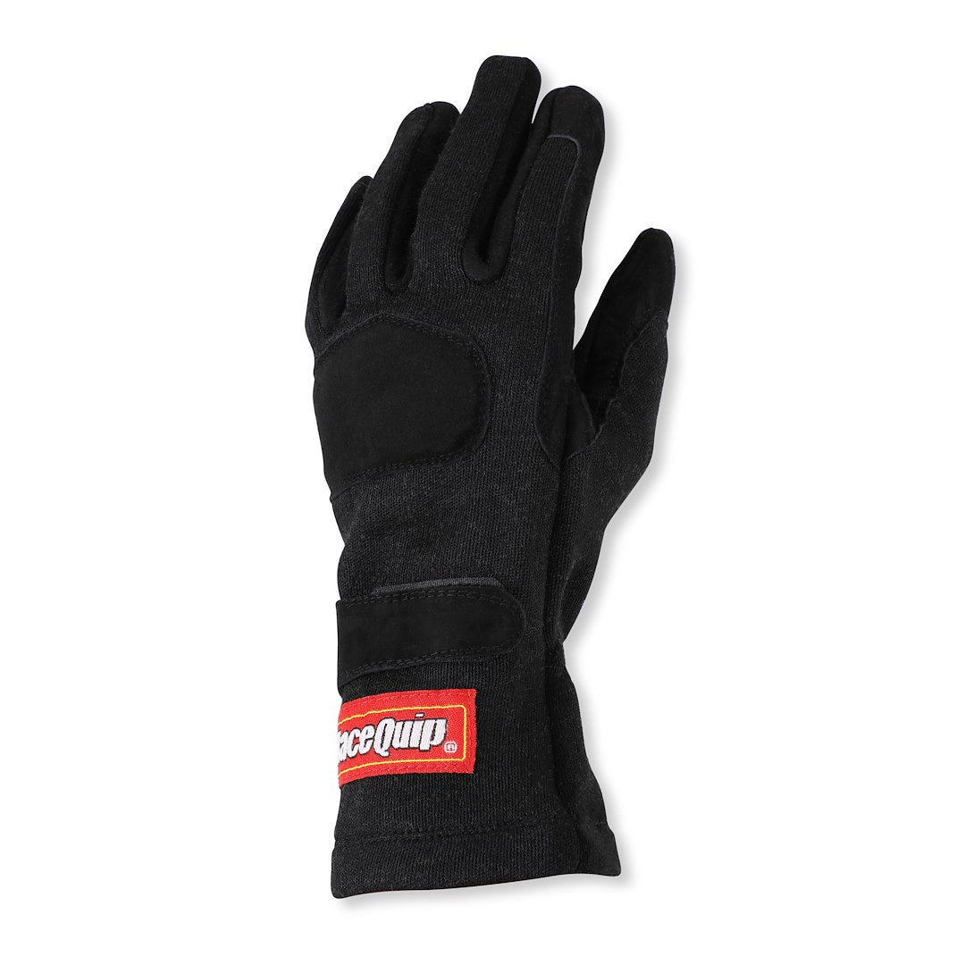 Racequip 355003 Two-Layer Black Racing Gloves, Medium