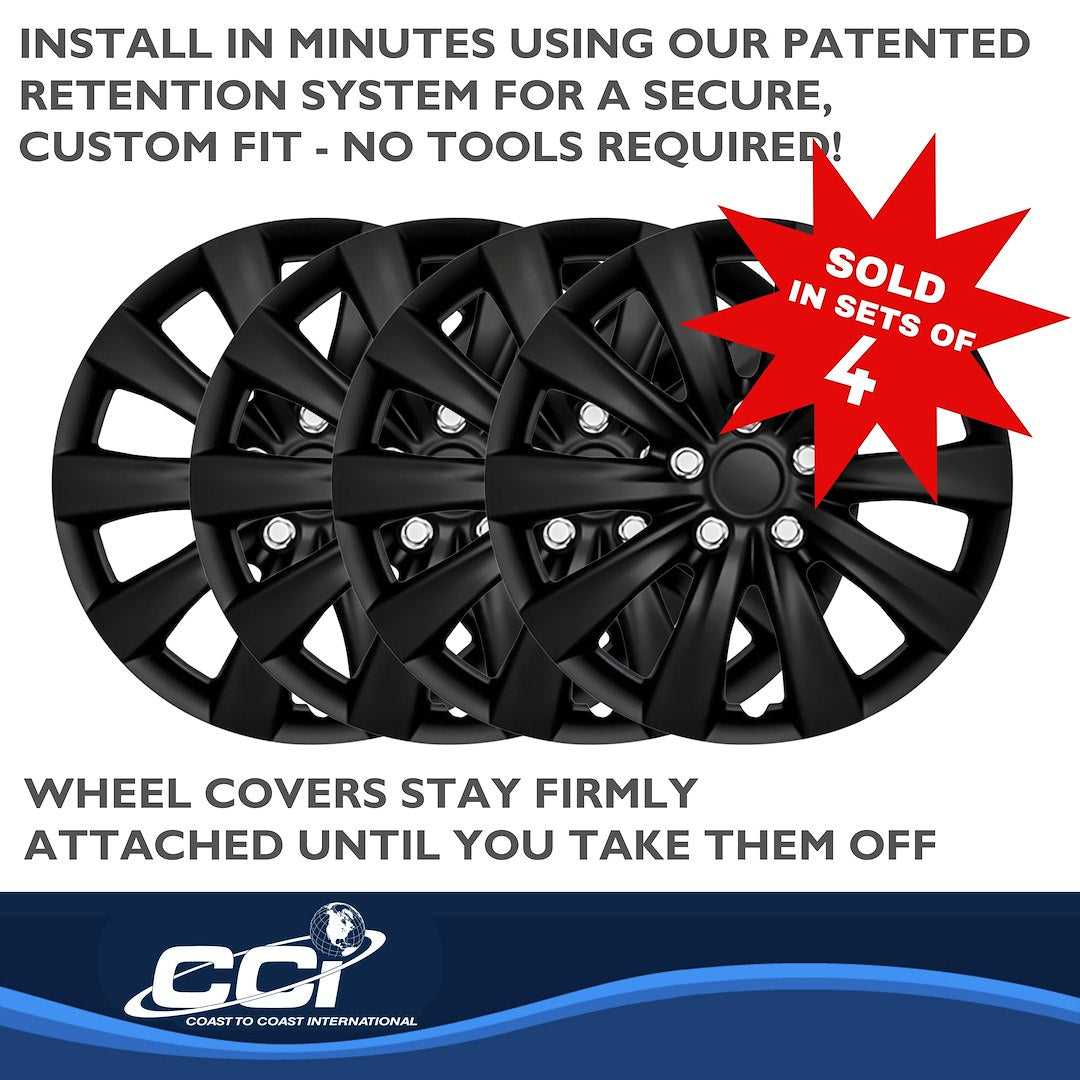 Coast To Coast 103816BLK Corolla 16-Inch Black Wheel Covers - image 4