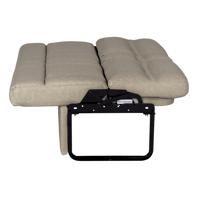 62" Jackknife RV Sofa – Altoona Beige – 2-Seater with Fold-Down Center & Cupholders