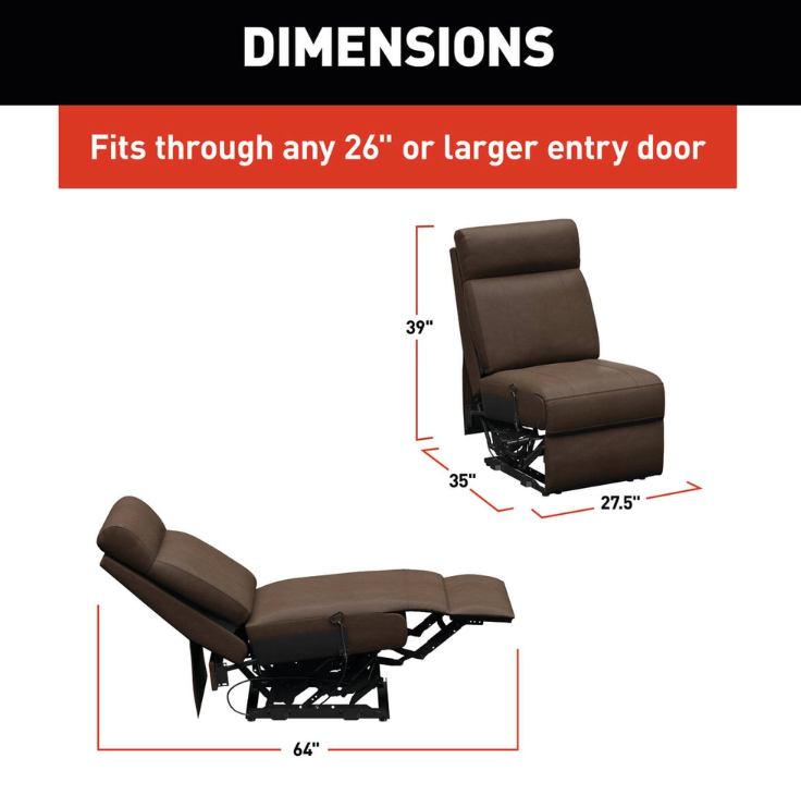 Thomas Payne Center Armless Recliner – Satula Brown – 2024044094