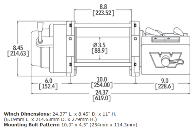 WARN M12000 12,000 lb Vehicle Recovery Winch – 17801