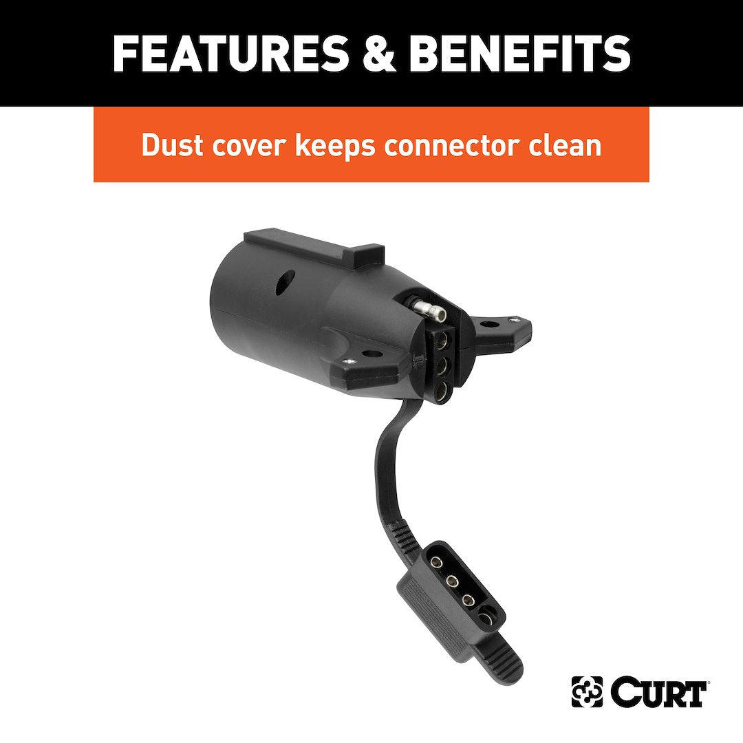 CURT Trailer Wiring Connector Adapter (57245) – Material: Plastic