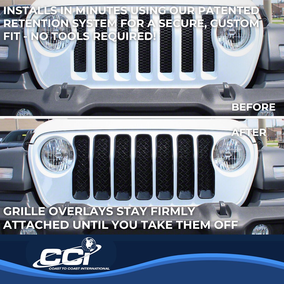 Coast To Coast GI490BLK Wrangler JL Black Mesh Grille Overlay - image 4
