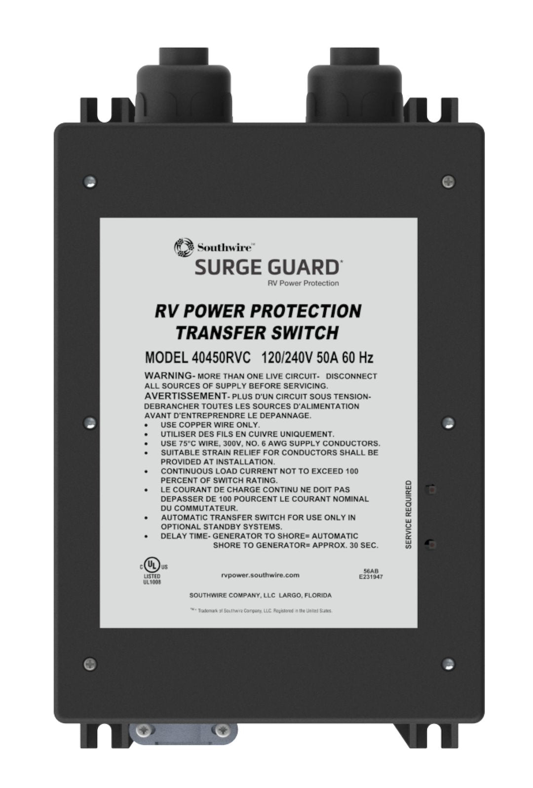 Southwire Corp. 40450rvc3 Power Transfer Switch