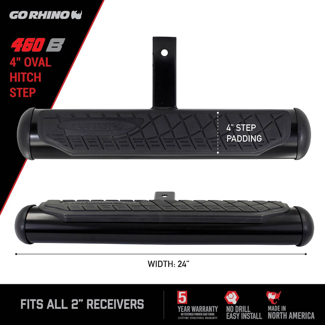Go Rhino 460B Steel Oval Hitch Step for 2-Inch Receiver
